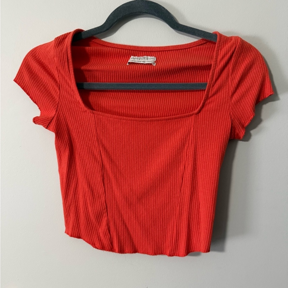 NWOT Urban Outfitters Red Square Neck Crop Top